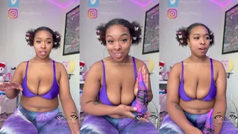 Жопастая негритянка всунула дилдо в пизду